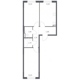2-комн. квартира 46-61 м²