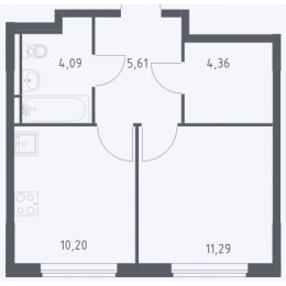 1-комн. квартира 30-45 м²